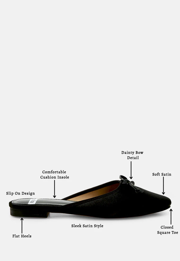 Taylena Satin Bow Detail Mules - Image 12