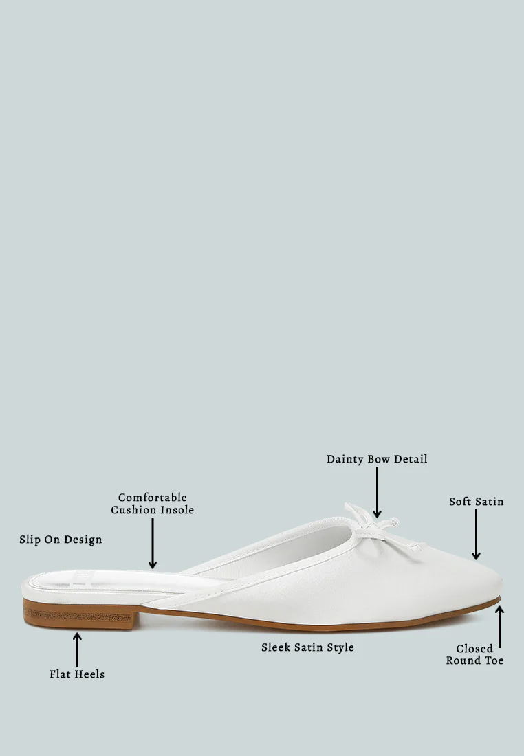 Taylena Satin Bow Detail Mules - Image 6