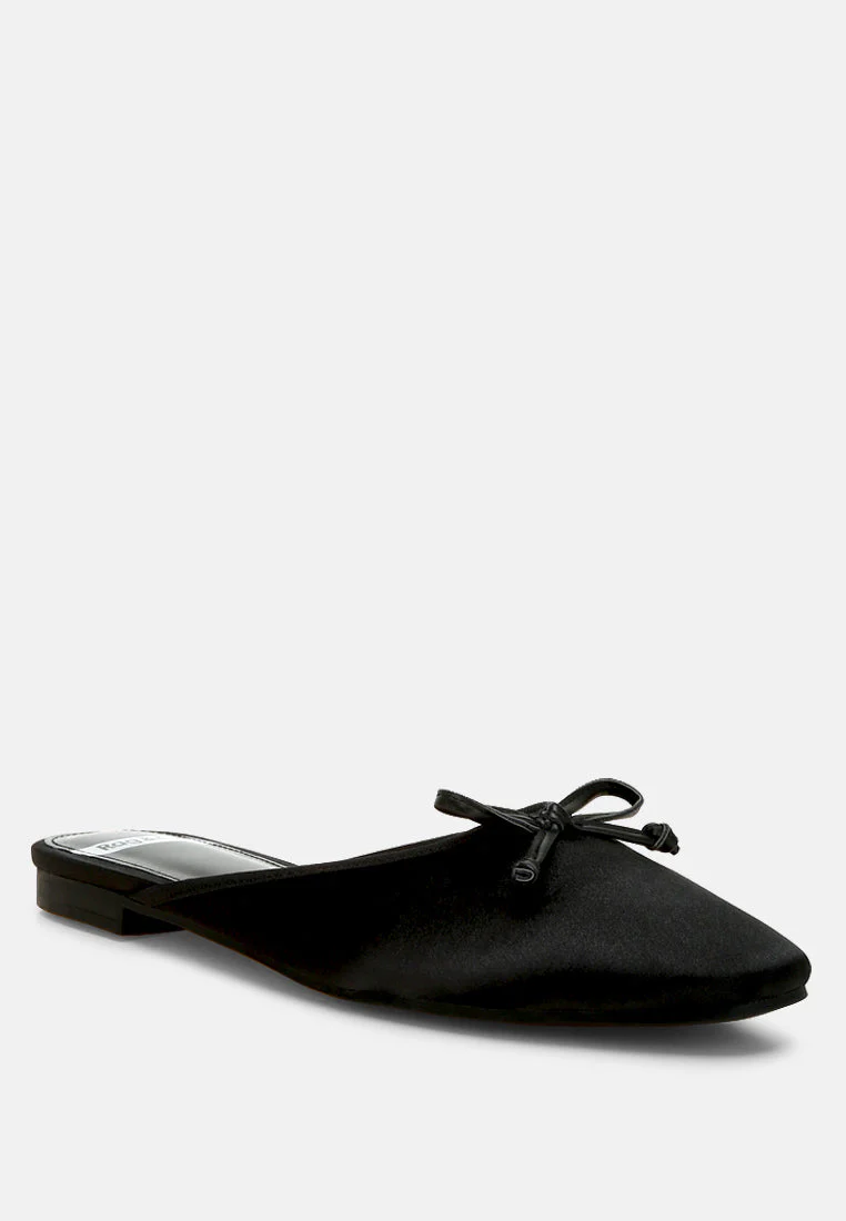 Taylena Satin Bow Detail Mules - Image 8