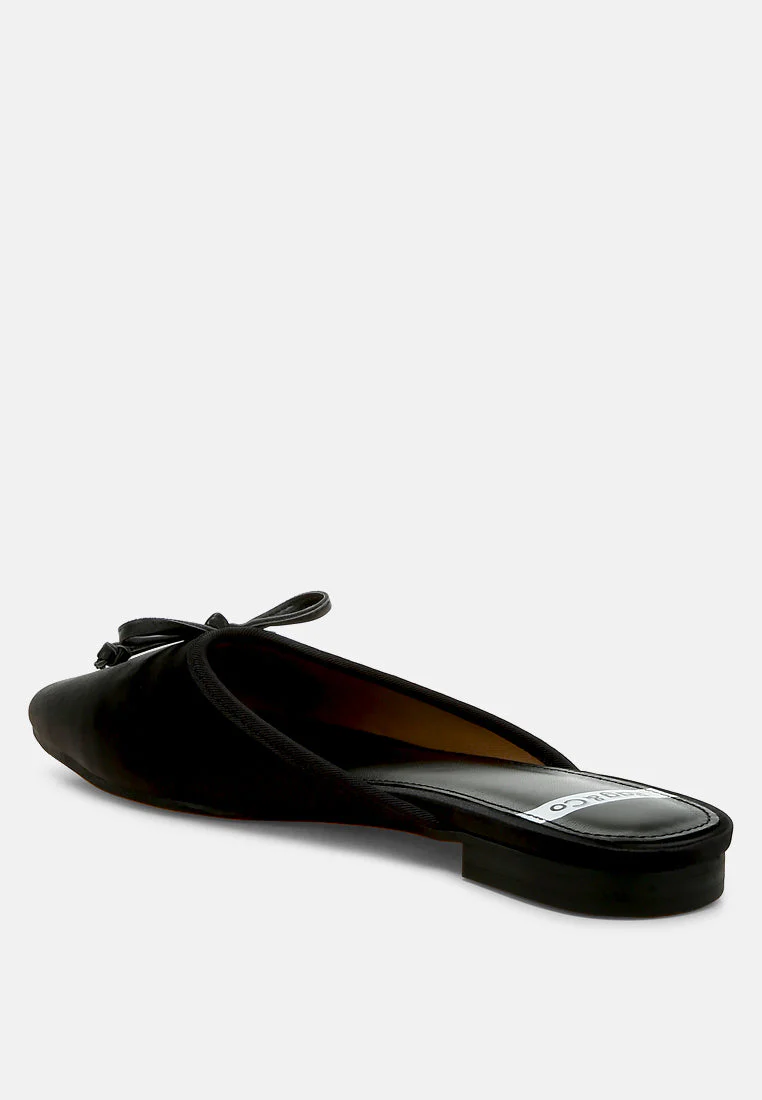 Taylena Satin Bow Detail Mules - Image 9
