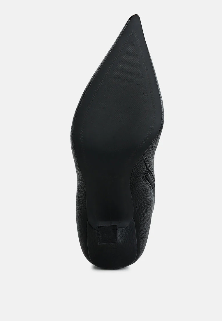Tentia Metallic Pleather Spool Heel Boots - Image 15