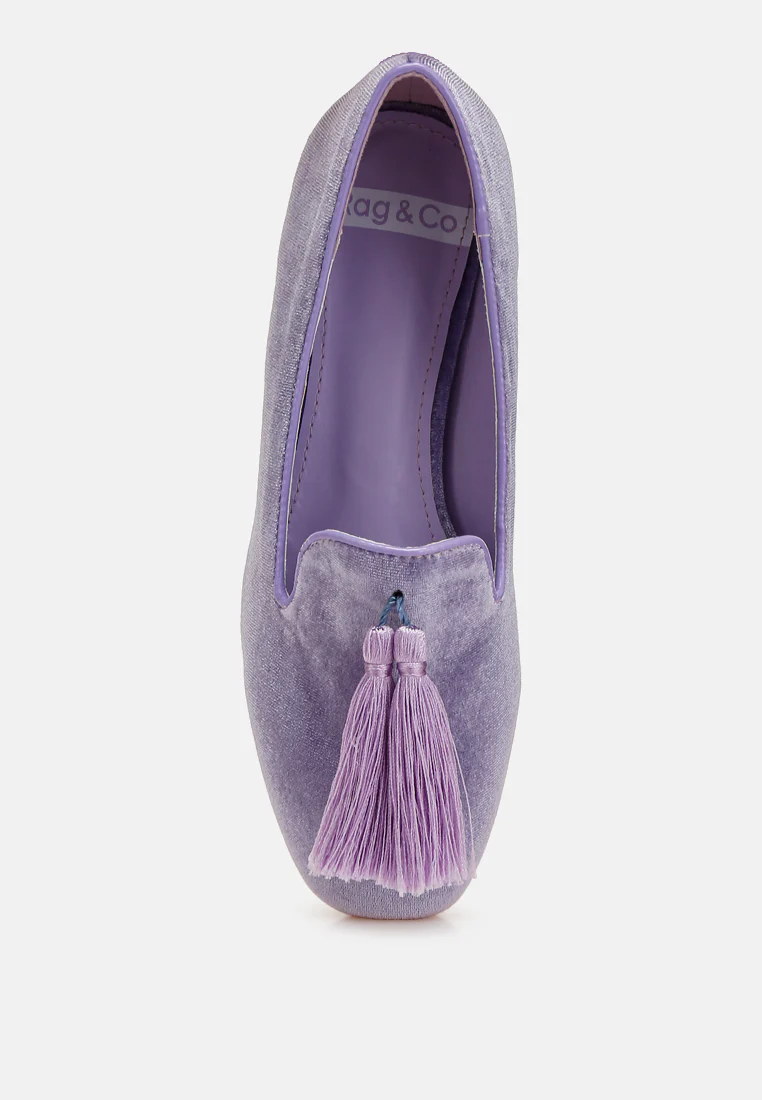 Tromso Iconic Tassel Detail Velvet Loafers - Image 10