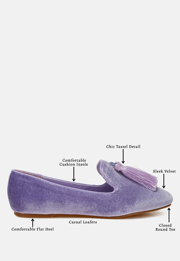 Tromso Iconic Tassel Detail Velvet Loafers - Image 12