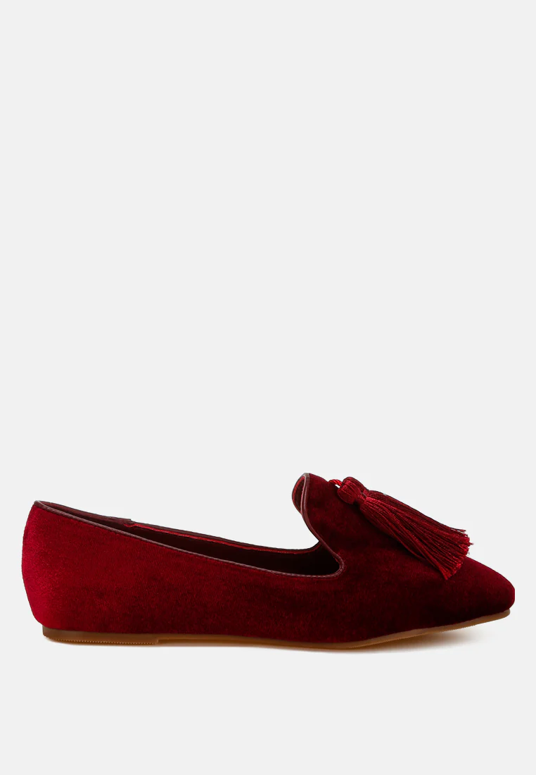 Tromso Iconic Tassel Detail Velvet Loafers - Image 13