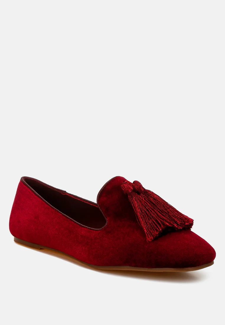 Tromso Iconic Tassel Detail Velvet Loafers - Image 14