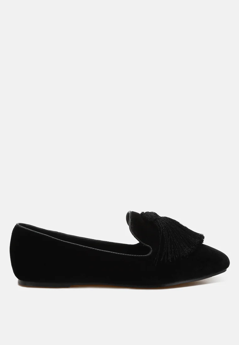 Tromso Iconic Tassel Detail Velvet Loafers - Image 18