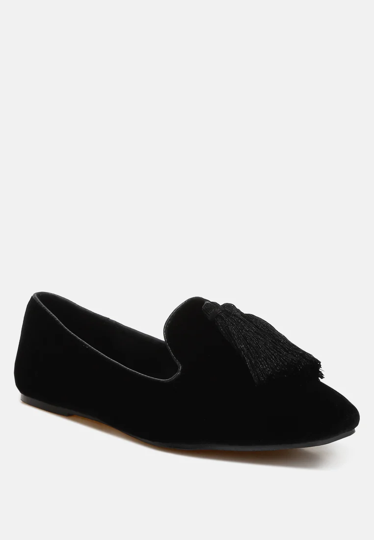 Tromso Iconic Tassel Detail Velvet Loafers - Image 19