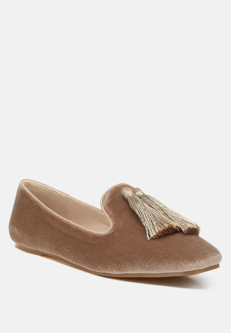 Tromso Iconic Tassel Detail Velvet Loafers - Image 2