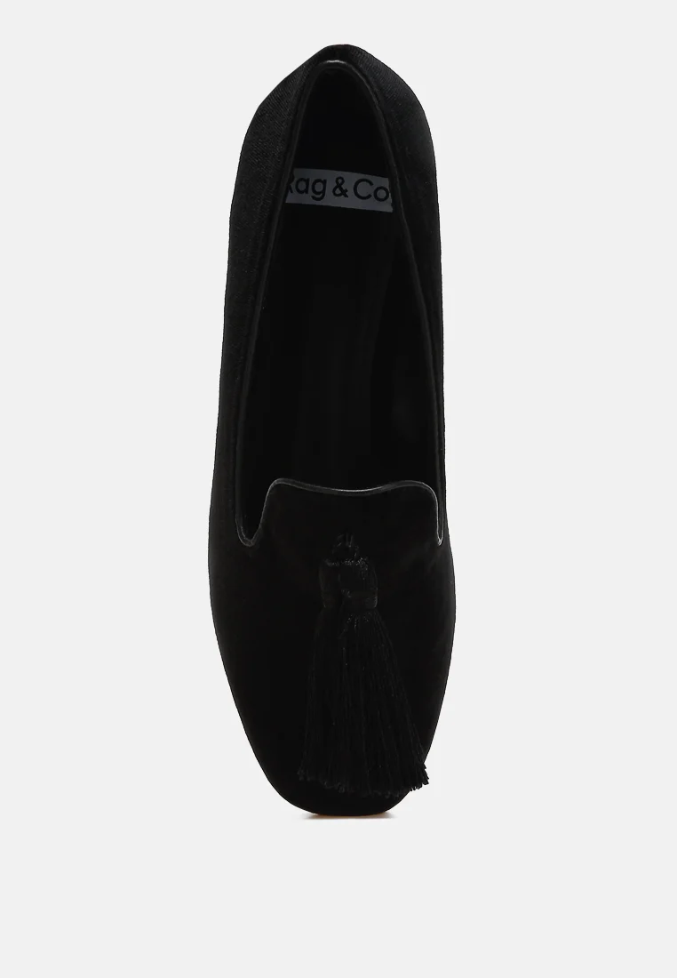 Tromso Iconic Tassel Detail Velvet Loafers - Image 21