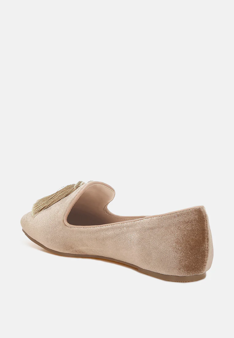 Tromso Iconic Tassel Detail Velvet Loafers - Image 3