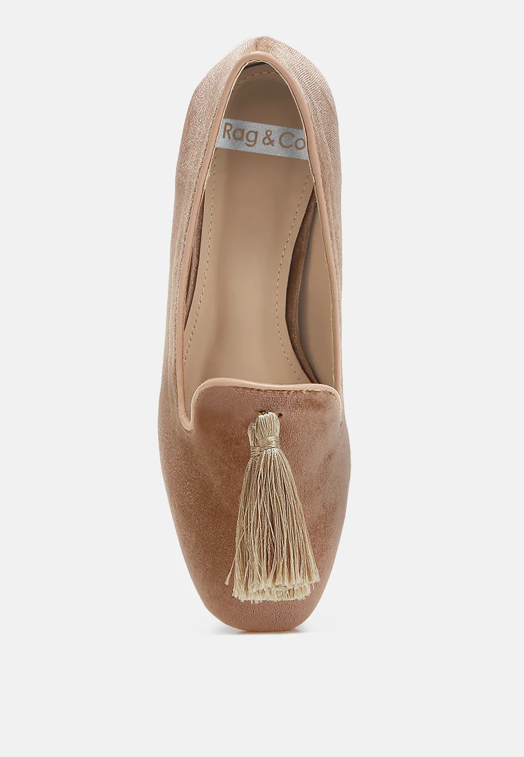Tromso Iconic Tassel Detail Velvet Loafers - Image 4