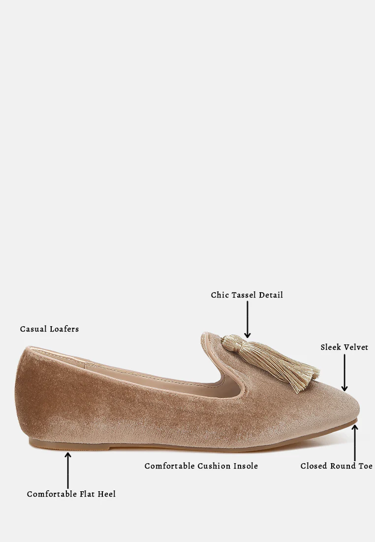 Tromso Iconic Tassel Detail Velvet Loafers - Image 6