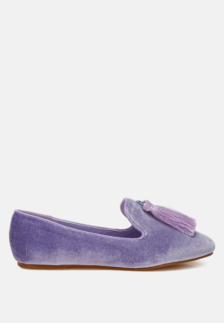 Tromso Iconic Tassel Detail Velvet Loafers - Image 7