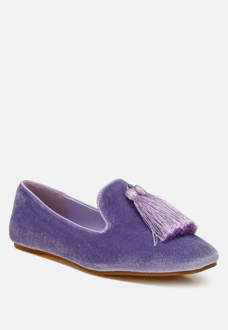 Tromso Iconic Tassel Detail Velvet Loafers - Image 8