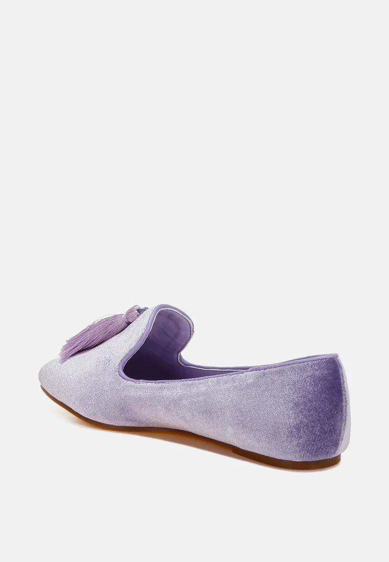 Tromso Iconic Tassel Detail Velvet Loafers - Image 9
