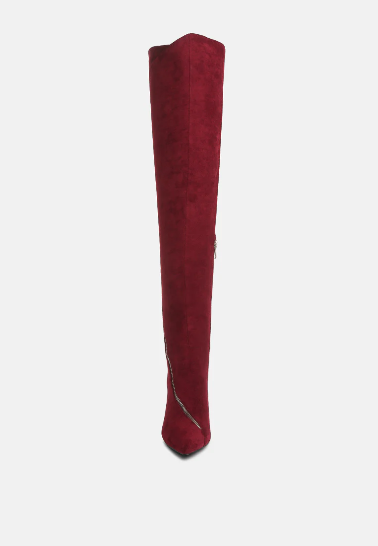 TSARINA Burgundy Zip Around Long Boot - Image 3