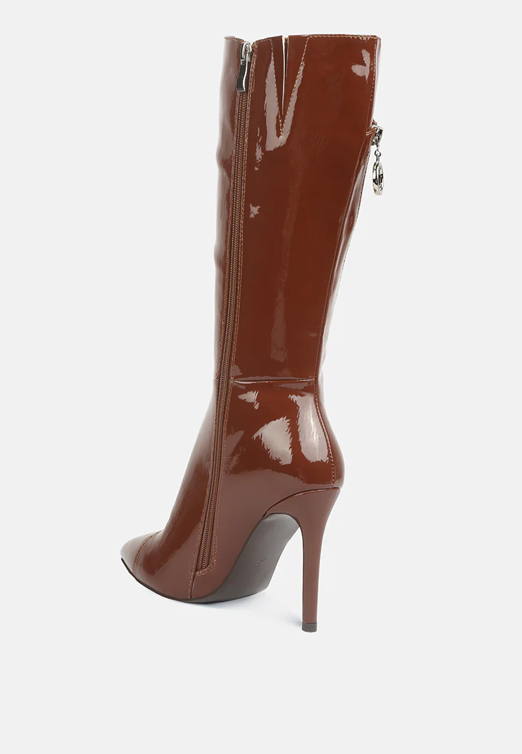 TSAROH Zip Around Calf Boot In Tan - Image 5