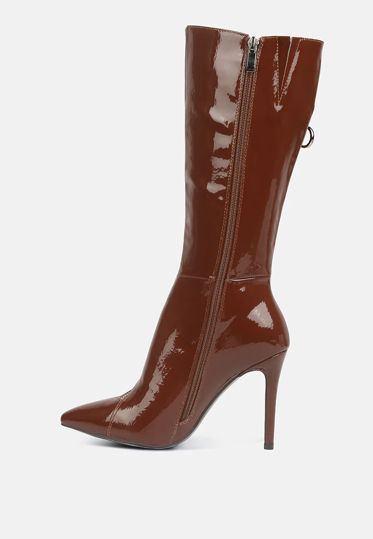 TSAROH Zip Around Calf Boot In Tan - Image 6