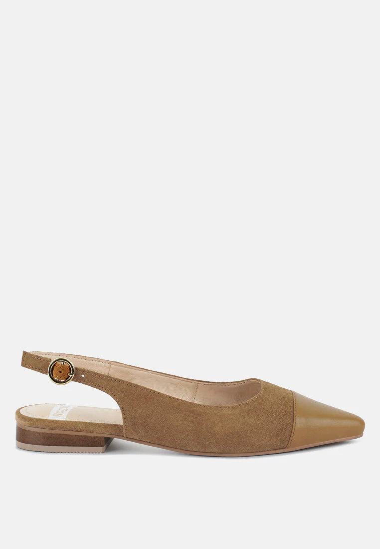 Uwaha Genuine Leather & Real Suede Slingback Flats - Image 12