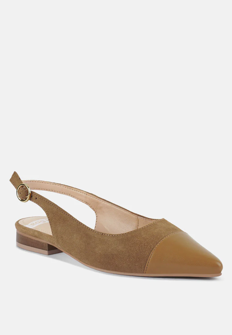 Uwaha Genuine Leather & Real Suede Slingback Flats - Image 13