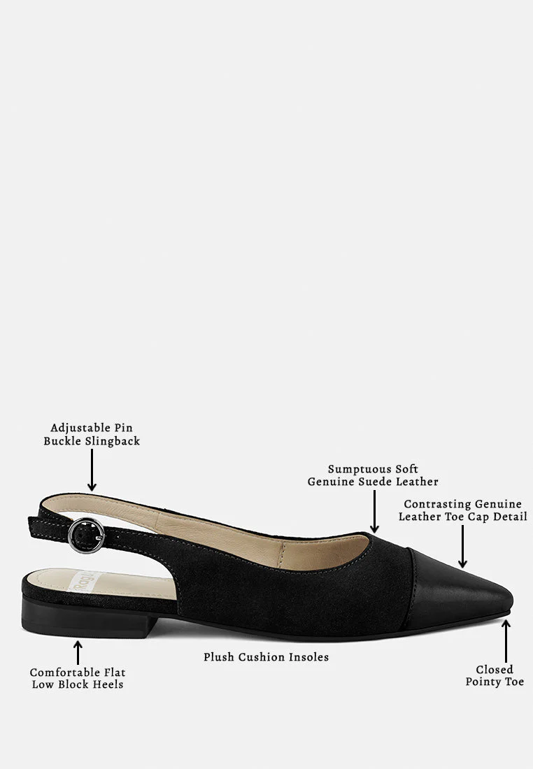 Uwaha Genuine Leather & Real Suede Slingback Flats - Image 23