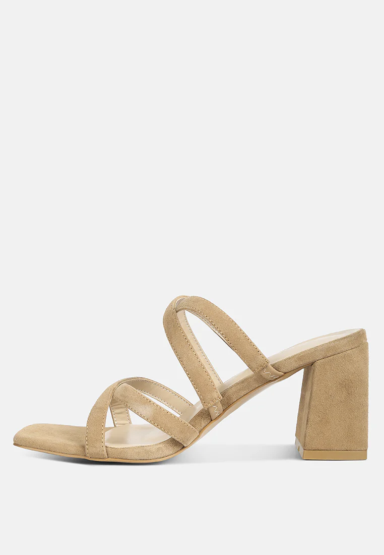 Valentina Strappy Casual Block Heel Sandals In Tan - Image 4