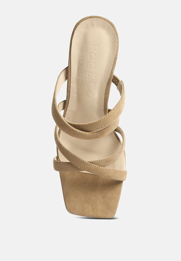 Valentina Strappy Casual Block Heel Sandals In Tan - Image 6
