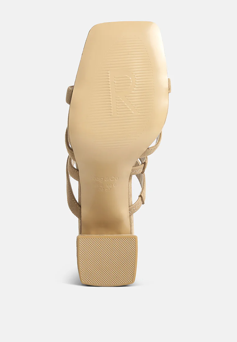 Valentina Strappy Casual Block Heel Sandals In Tan - Image 7