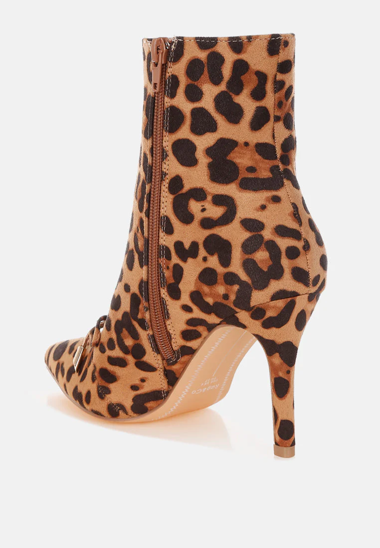 Vilda Leopard Print Stiletto Boots - Image 4