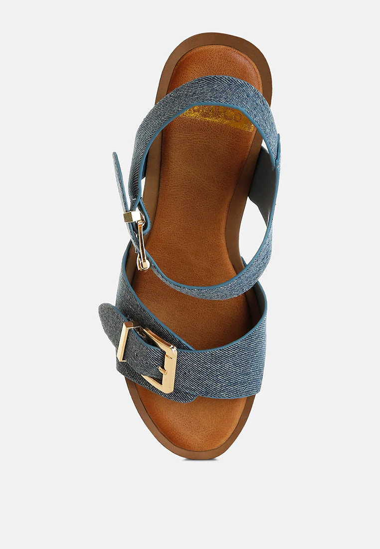 Vipasa Studded Denim Clog Sandals - Image 4