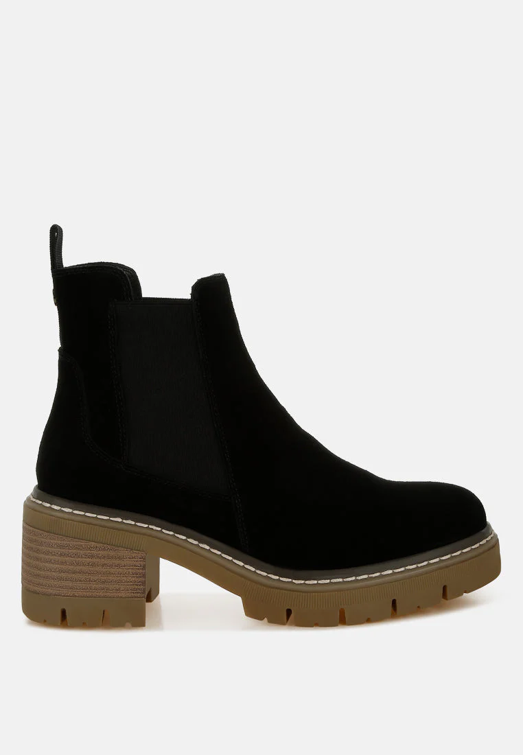 Vostok Suede Chunky Chelsea Boots - Image 11