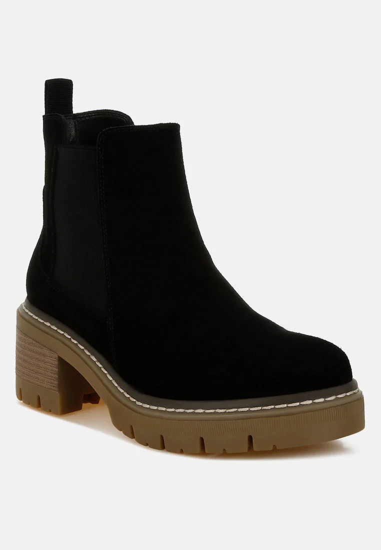 Vostok Suede Chunky Chelsea Boots - Image 12