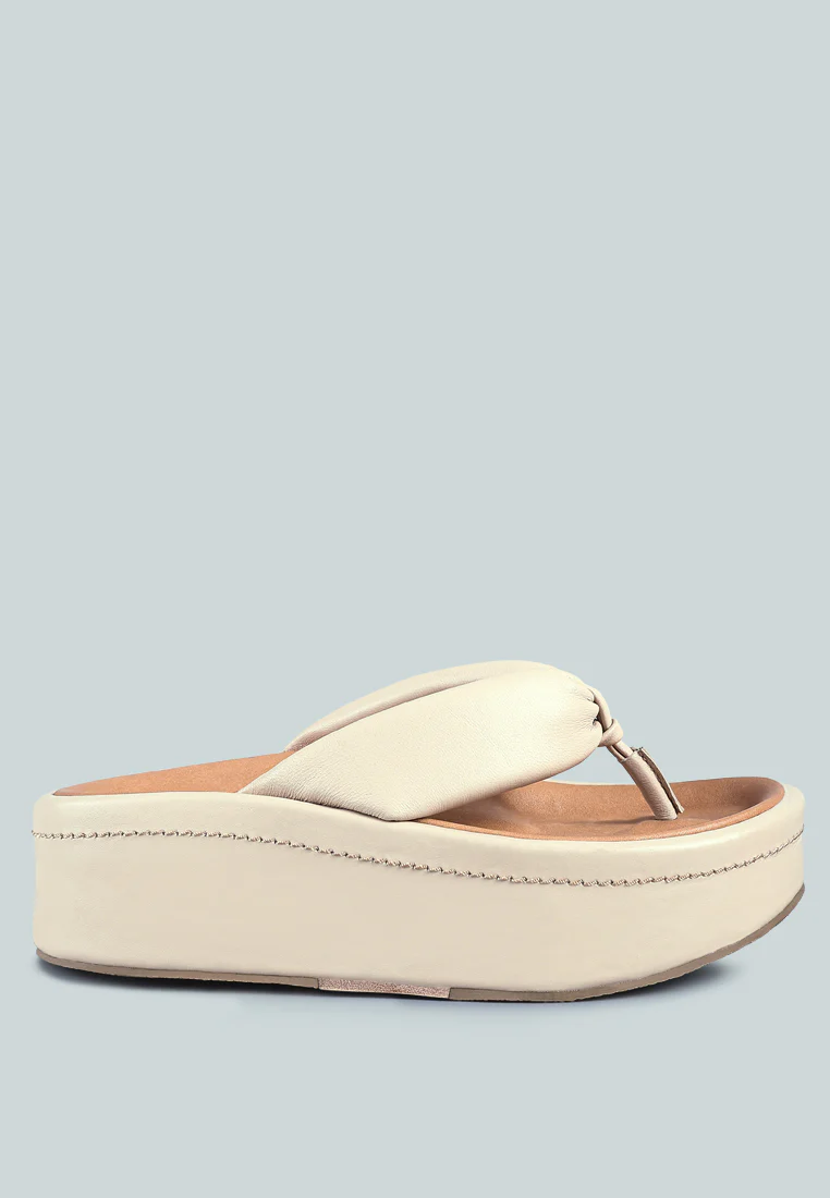 WELCH Nude Thong Platform Sandals - Image 2