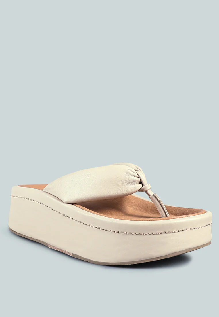 WELCH Nude Thong Platform Sandals - Image 3