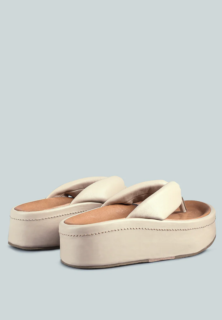 WELCH Nude Thong Platform Sandals - Image 4