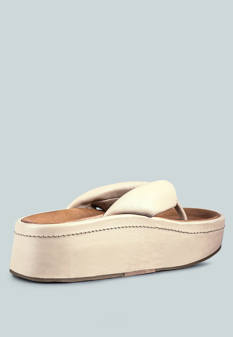 WELCH Nude Thong Platform Sandals - Image 5
