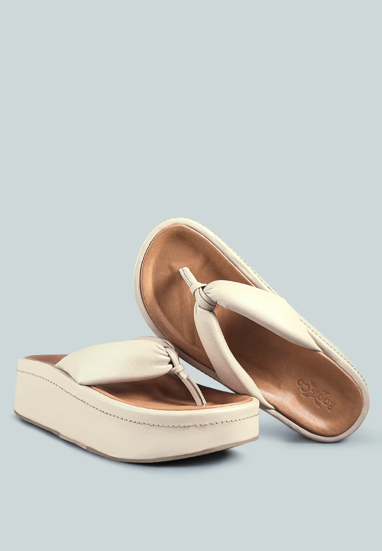 WELCH Nude Thong Platform Sandals - Image 6