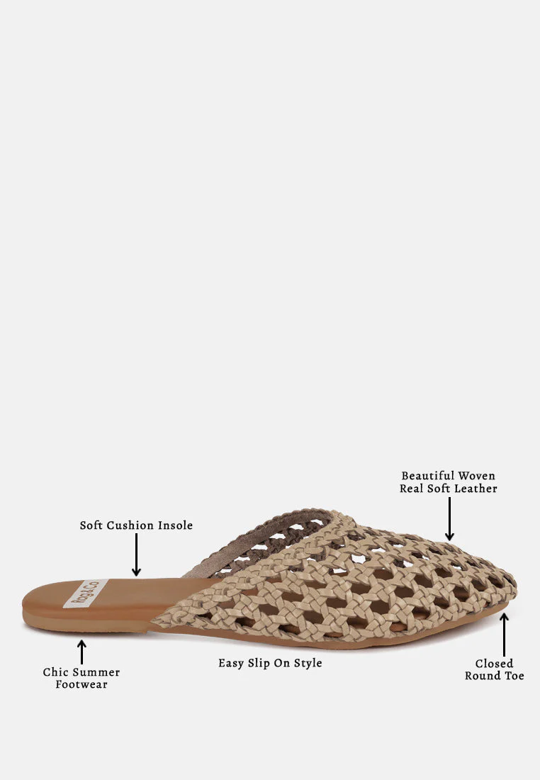 Wendigo Woven Real Leather Mules - Image 13