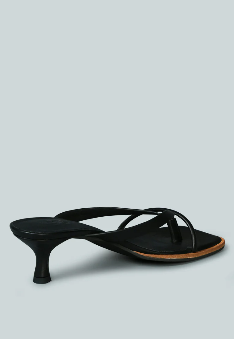 WINSLET Heeled Thong Sandal in Black - Image 5