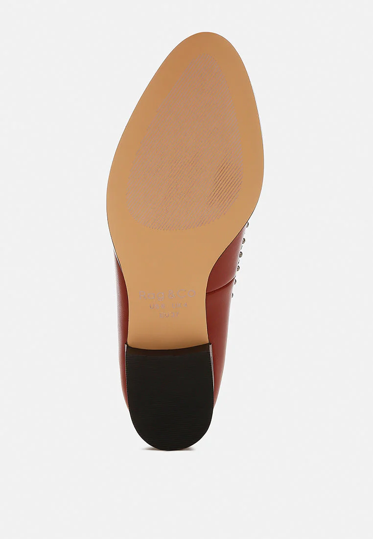 Wolferton Delicate Stud Detail Leather Loafers - Image 12