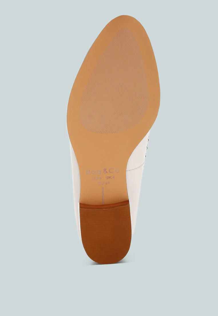 Wolferton Delicate Stud Detail Leather Loafers - Image 5