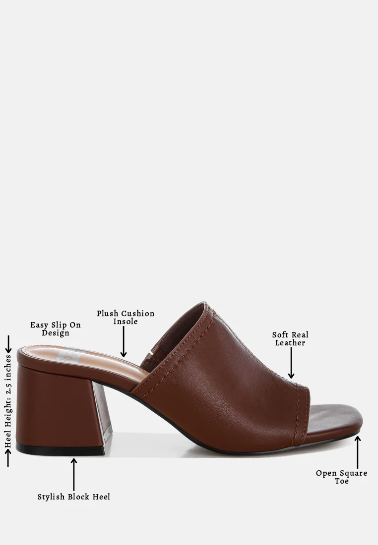 Wuling Slip-On Soft Leather Heels - Image 12