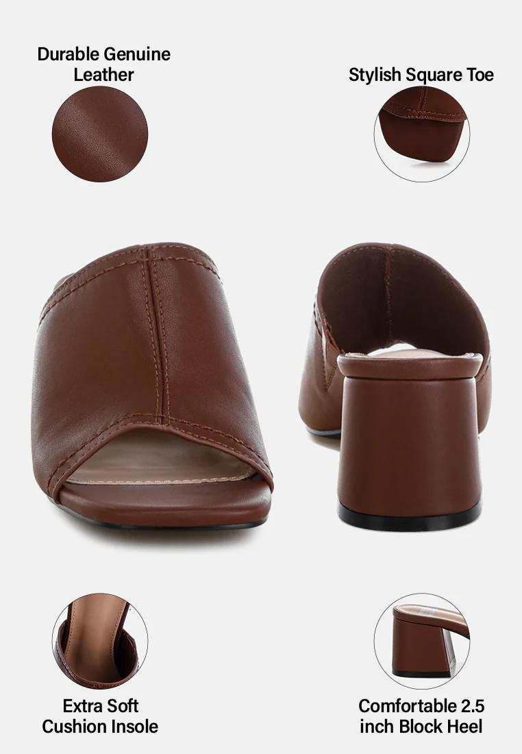 Wuling Slip-On Soft Leather Heels - Image 13