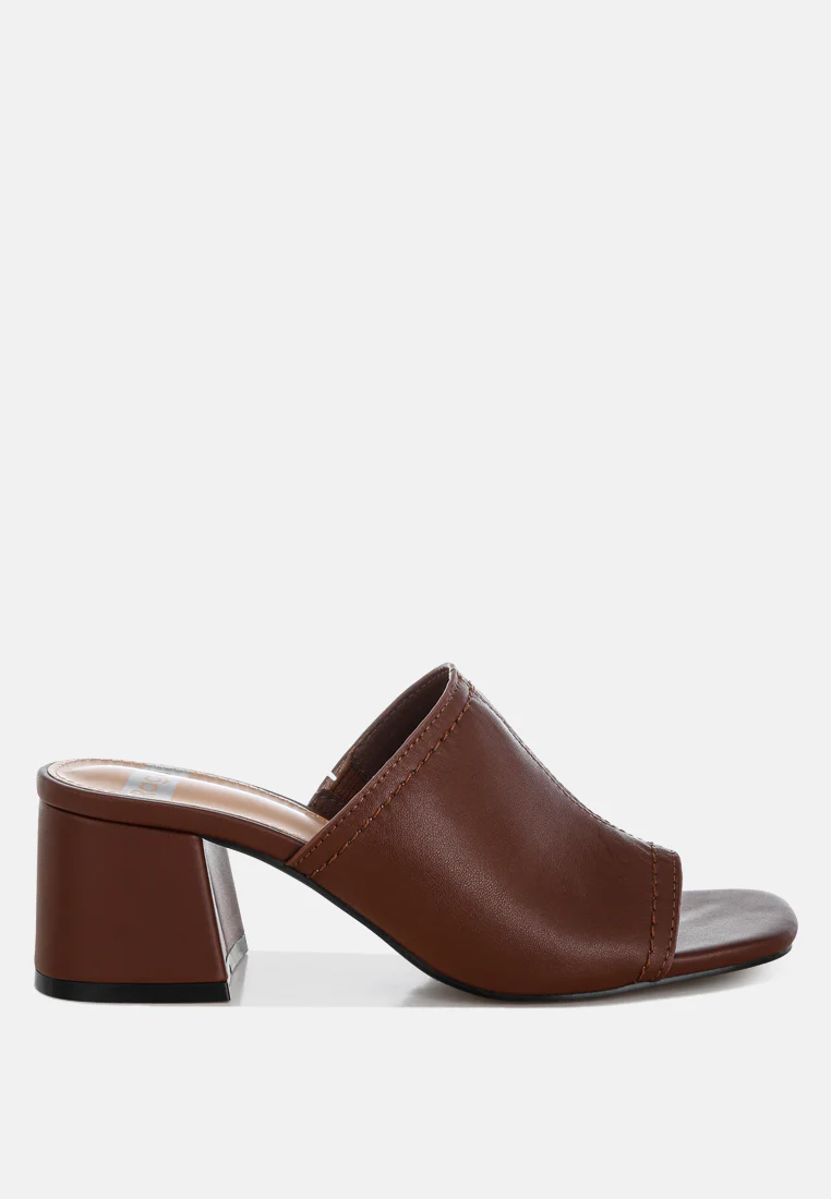 Wuling Slip-On Soft Leather Heels - Image 7