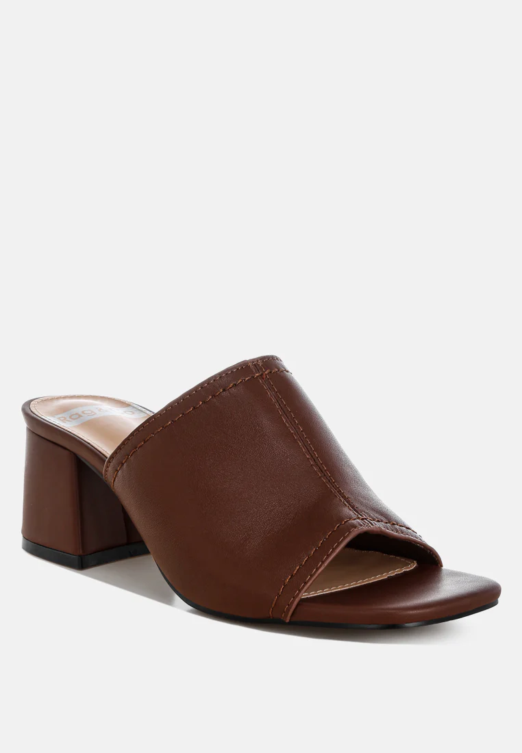 Wuling Slip-On Soft Leather Heels - Image 8