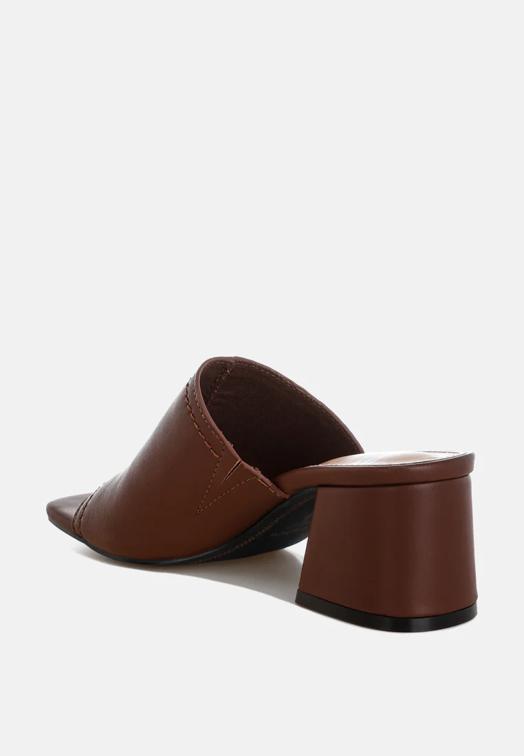 Wuling Slip-On Soft Leather Heels - Image 9