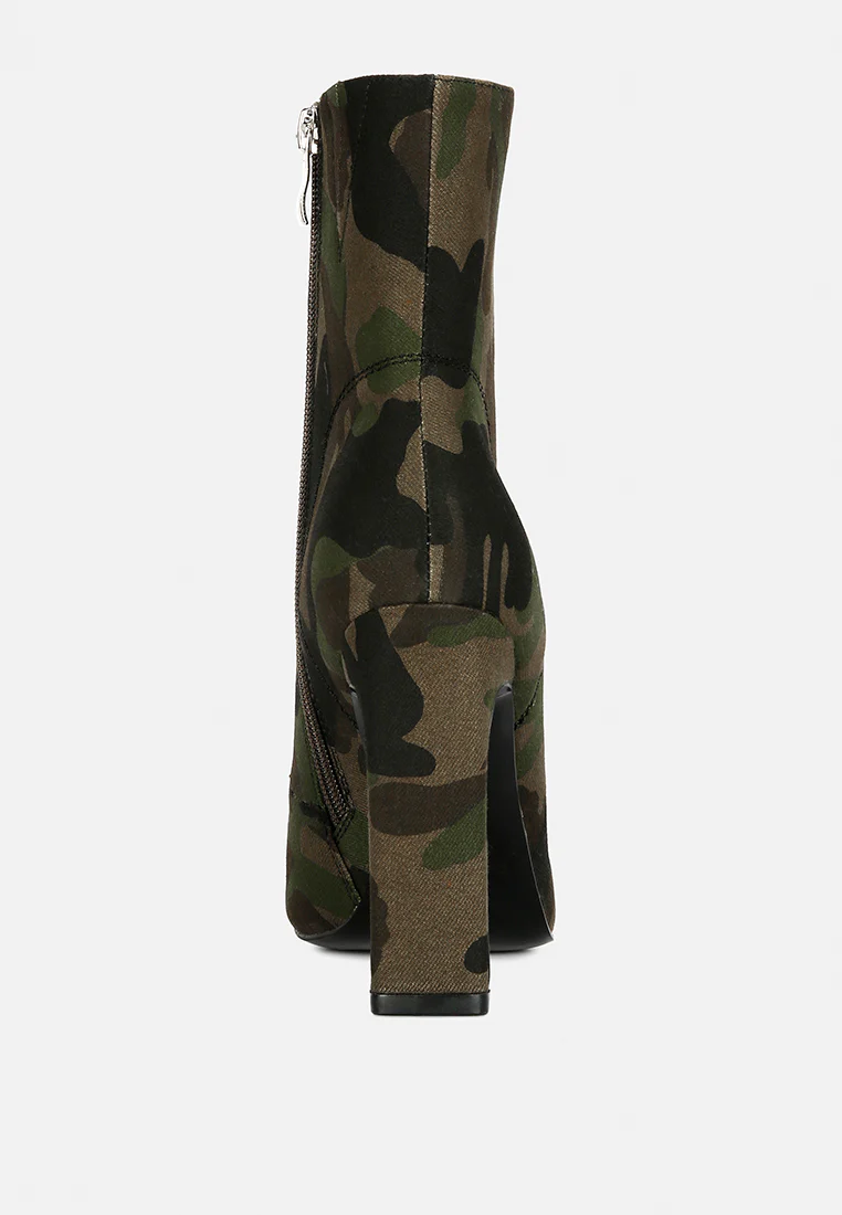 WYNDHAM Camouflage Lace Up Leather Ankle Boots - Image 5