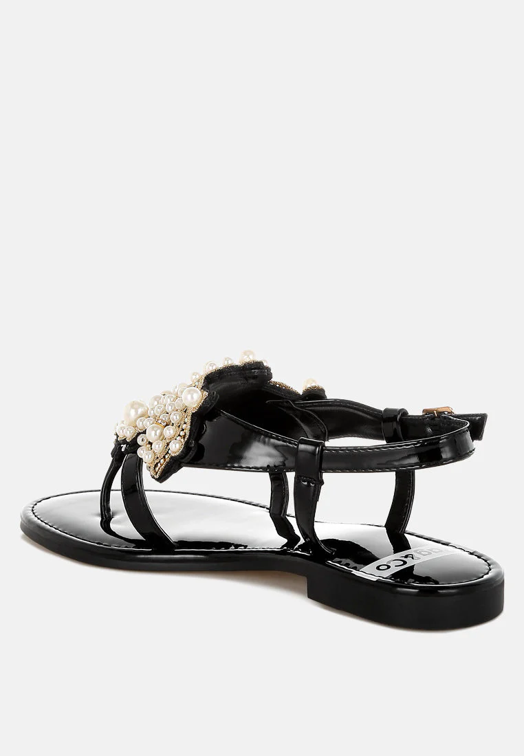 Zalata Pearl Studded Flats - Image 3