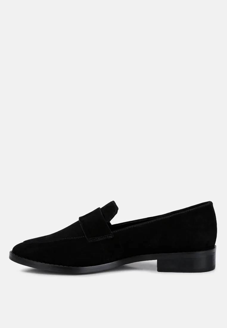 ZOFIA Black Suede Penny Loafers - Image 3